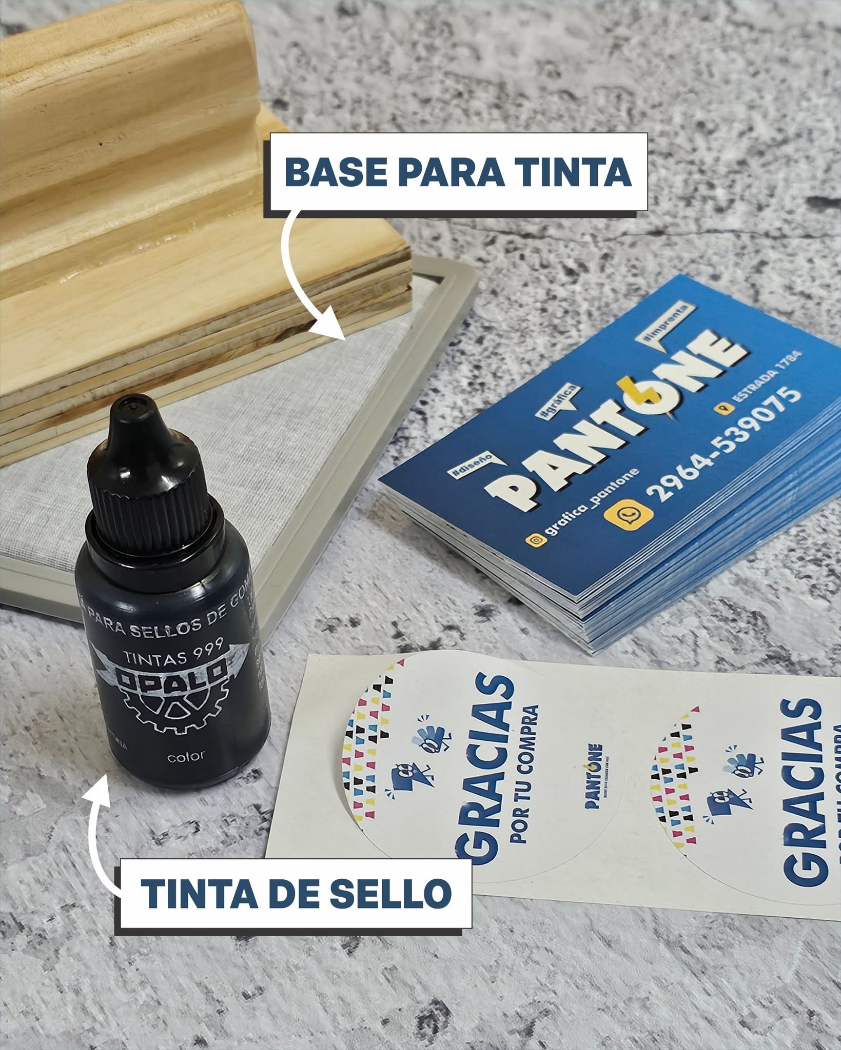 Tarjetas Pantone y stickers